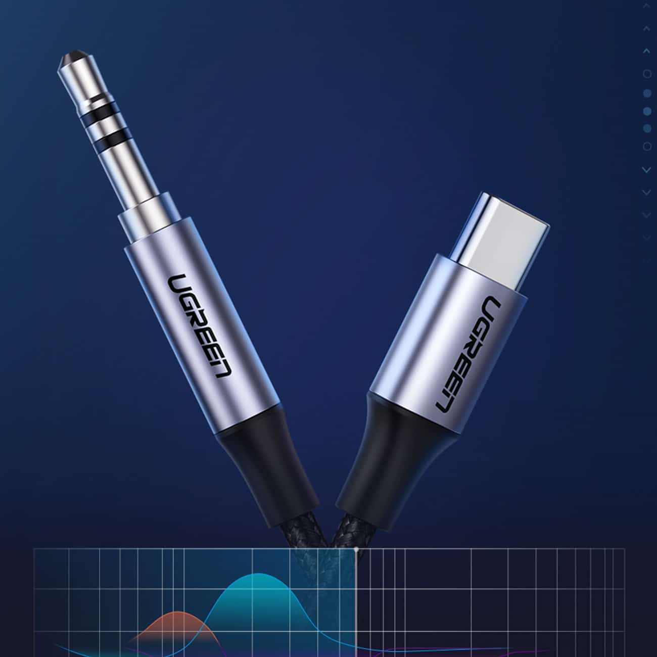 Ugreen cable USB C - mini jack 3.5mm 1m Γκρί (AV143) - Image 6