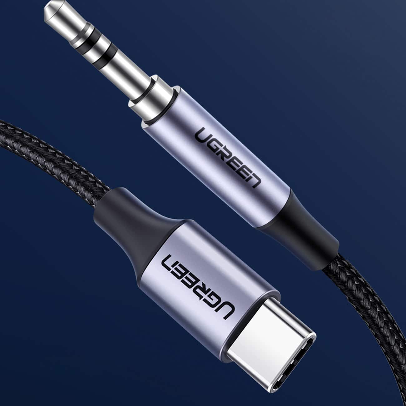 Ugreen cable USB C - mini jack 3.5mm 1m Γκρί (AV143) - Image 7