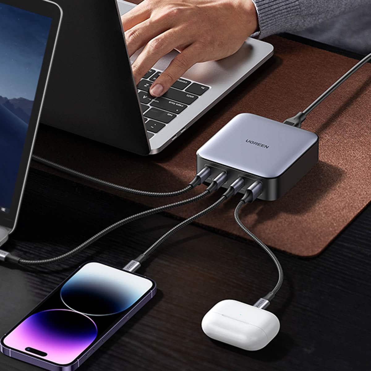 Ugreen Nexode fast desktop charger GaN 3xUSB-C / 1xUSB-A 100W gray (CD328) - Image 3