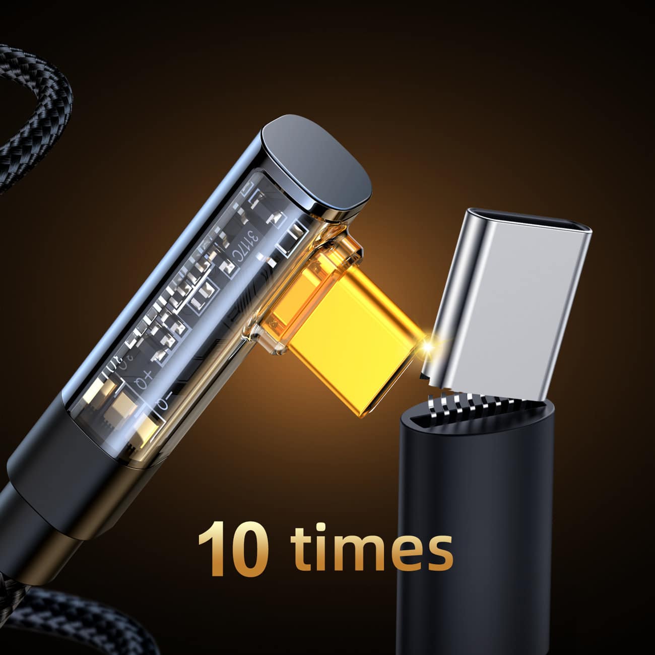 Joyroom USB C cable angled - USB C for fast charging and data transfer 100W 1.2 m Μαύρο (S-CC100A6) - Image 16