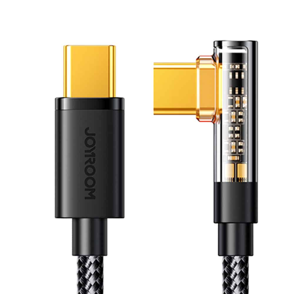 Joyroom USB C cable angled - USB C for fast charging and data transfer 100W 1.2 m Μαύρο (S-CC100A6) - Image 4