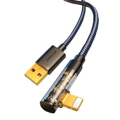 Joyroom Angled Lightning - USB cable for fast charging and data transfer 2.4A 1.2 m Μαύρο (S-UL012A6)