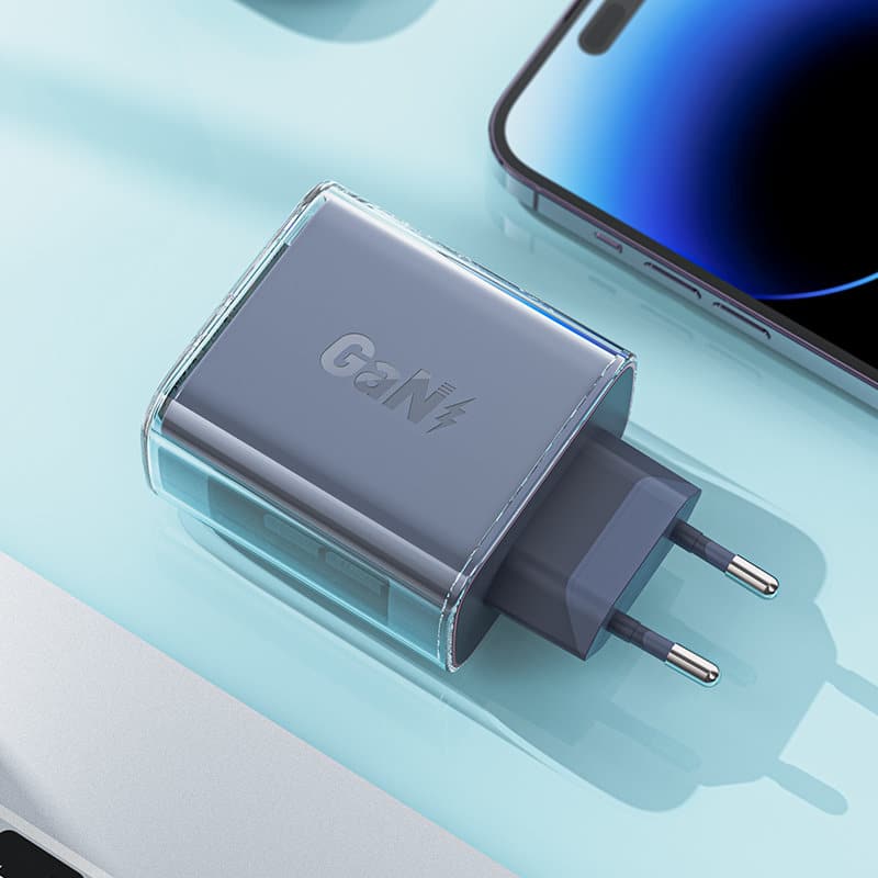 Acefast charger GaN 65W 3 ports (1xUSB, 2xUSB C) Ροζ (A45) - Image 4