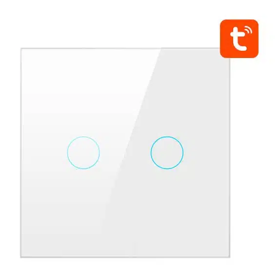 Smart Light Switch ZigBee Avatto ZTS02-EU-W2 2 Way TUYA (Λευκό)