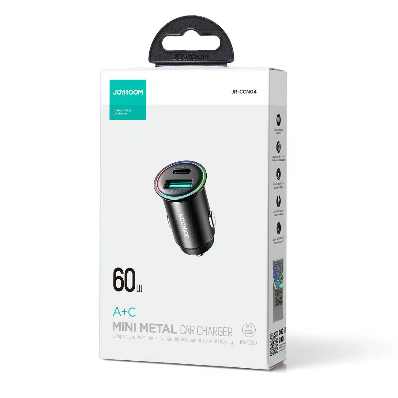 Joyroom JR-CCN04 60W USB-A USB-C mini charger - Μαύρο - Image 5