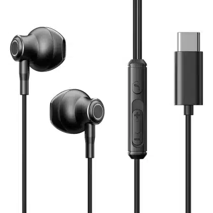 Joyroom TYPE-C Series JR-EC07 USB-C in-ear headphones metal - Μαύρο