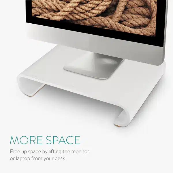 Navaris Ξύλινη Επιτραπέζια Βάση Οθόνης/Υπολογιστή (Καρυδιά Λευκό) - Image 3