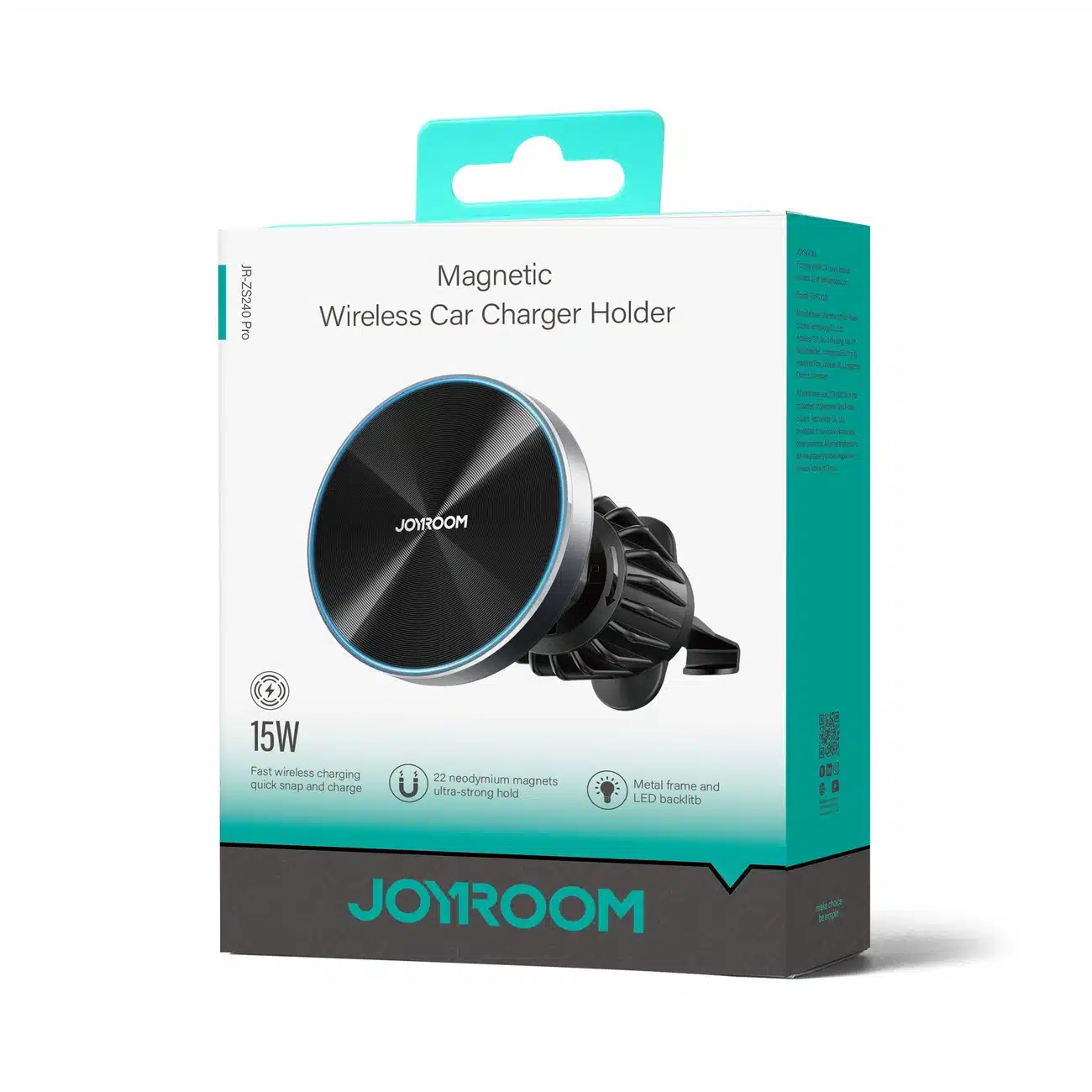 Joyroom magnetic car holder 15W wireless charger for air vent (Μαύρο) (JR-ZS240) - Image 5