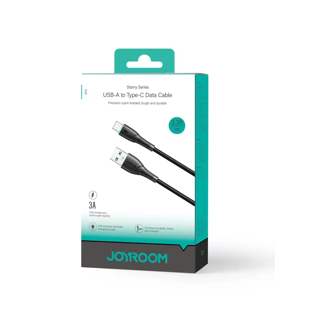 Joyroom cable Starry Series 3A USB-A / USB-C 1m (Μαύρο) (SA32-AC3) - Image 5