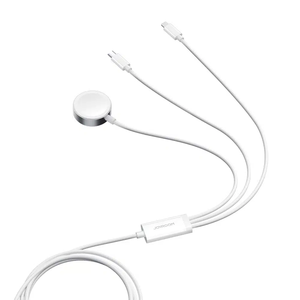 Joyroom 3-in-1 cable magnetic charger USB-A - Lightning/USB-C 1.2m (Λευκό) (S-IW008) - Image 3