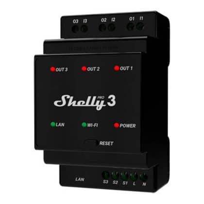 Shelly Pro 3 DIN Rail Smart Switch with dry contacts, 3 channels