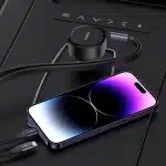 Baseus Enjoyment USB-A car charger with USB-C / Lightning 60W cable - Μαύρο - Image 15