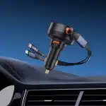 Baseus Enjoyment USB-A car charger with USB-C / Lightning 60W cable - Μαύρο - Image 17