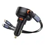 Baseus Enjoyment USB-A car charger with USB-C / Lightning 60W cable - Μαύρο - Image 8