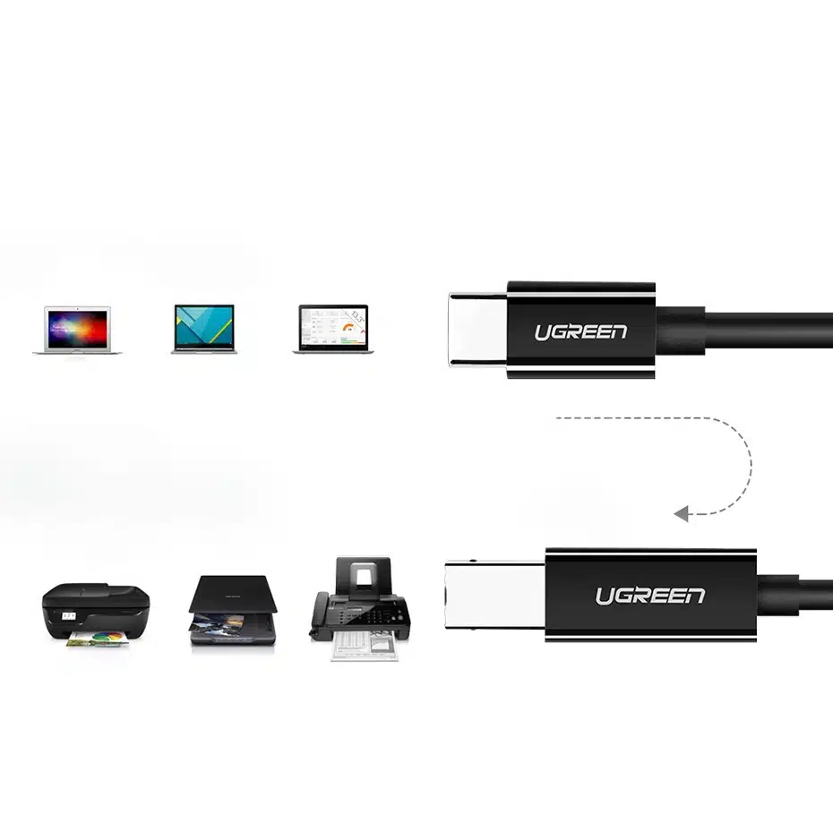Ugreen καλώδιο USB-C 2.0 - USB-B 1m (Μαύρο) (US241) - Image 4