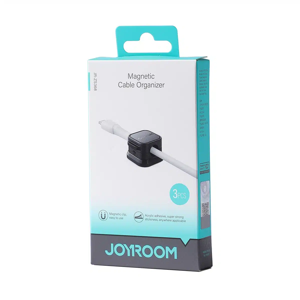 Joyroom JR-ZS368 magnetic cable organizer - Μαύρο (3 pcs.) - Image 5