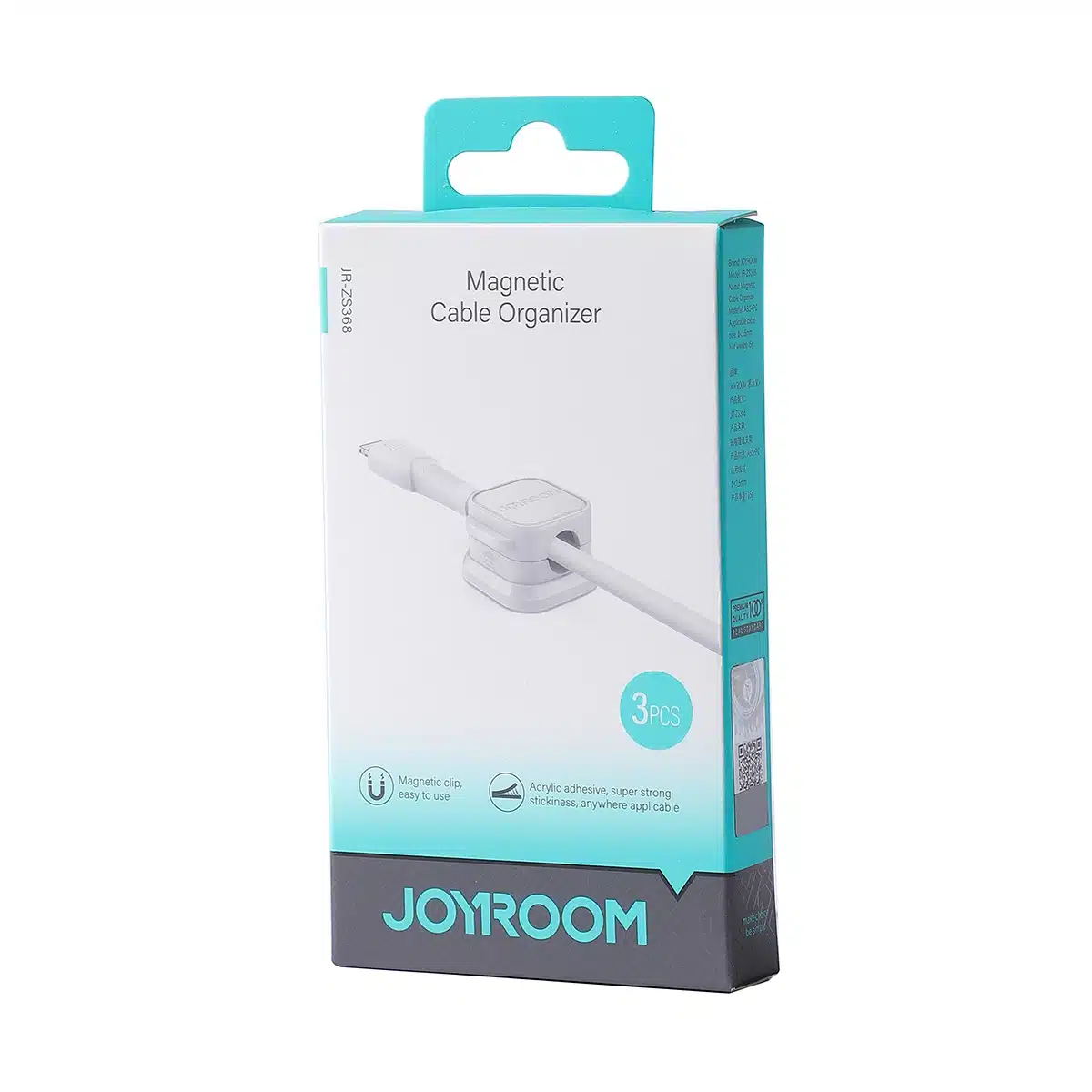 Joyroom JR-ZS368 magnetic cable organizer - Λευκό (3 pcs.) - Image 5