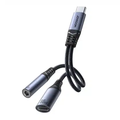 Joyroom SY-C02 2in1 DAC adapter USB-C to USB-C / 3.5 mm mini jack - Μαύρο