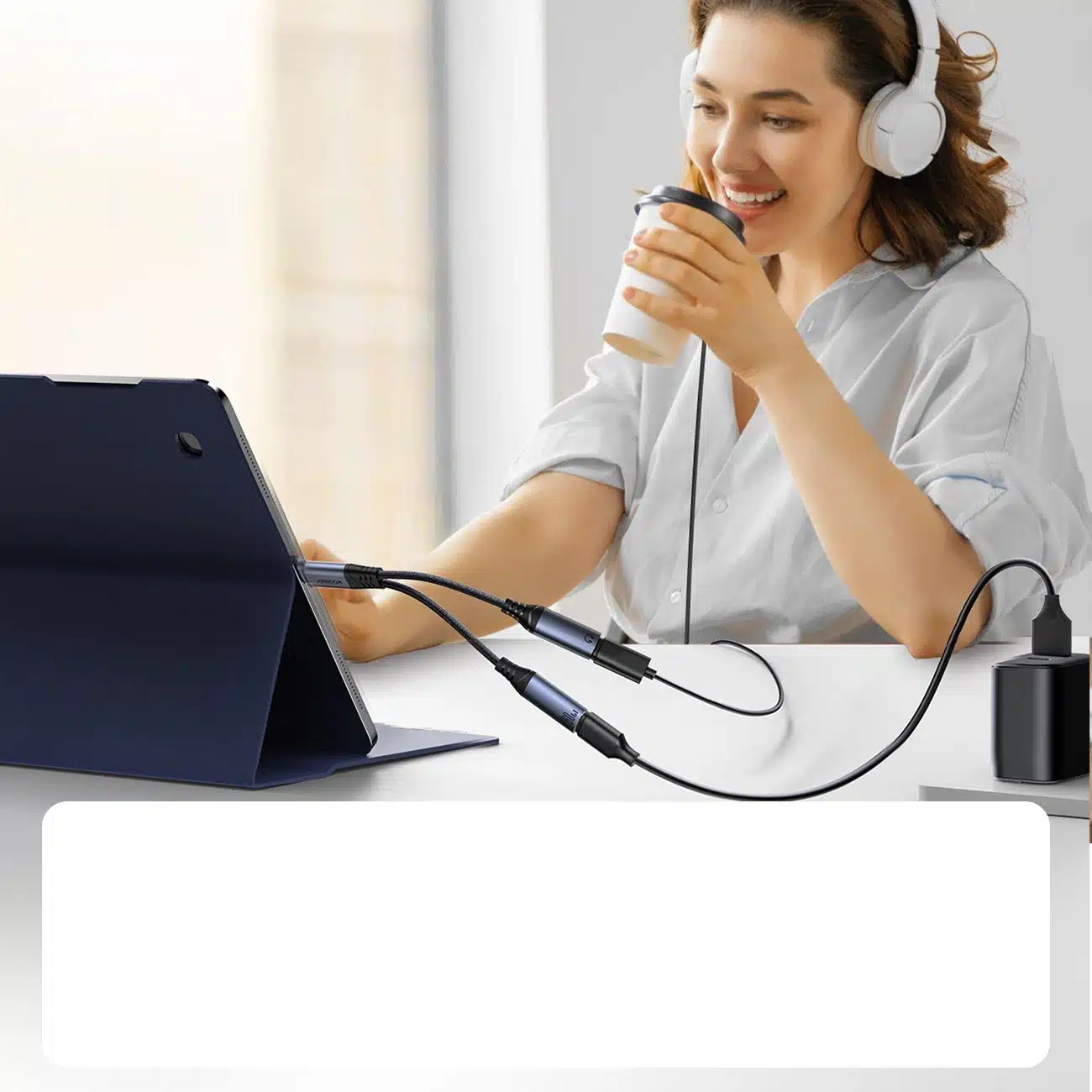 Joyroom SY-C03 USB-C to 2x USB-C 2in1 DAC adapter - Μαύρο - Image 3