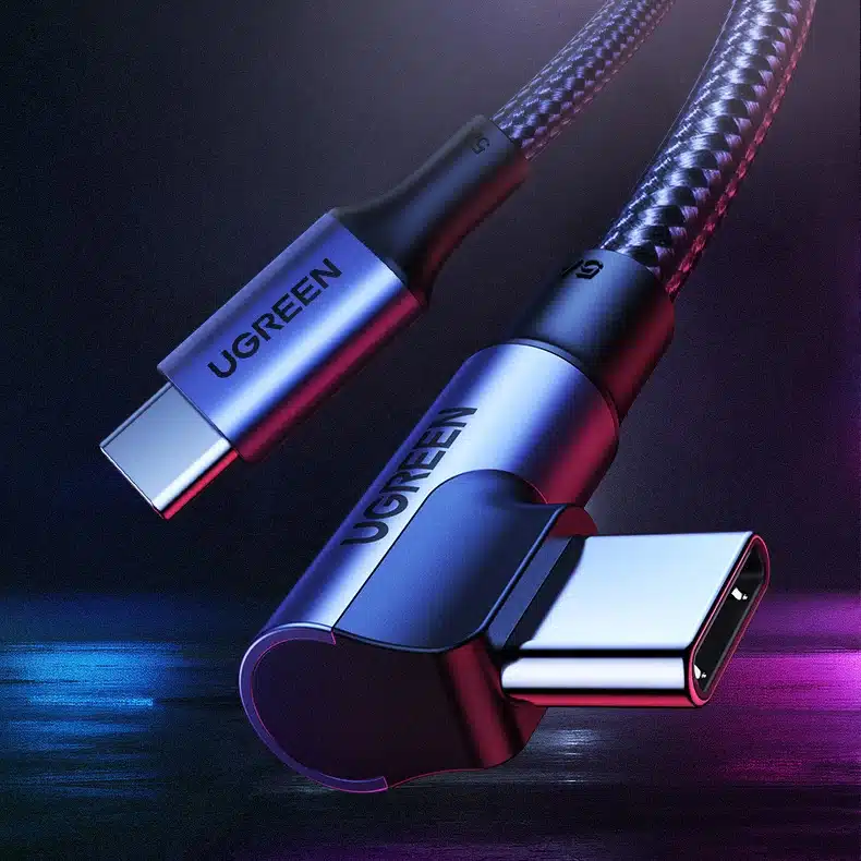 Ugreen γωνιακό καλώδιο USB-C 2.0/USB-C 2.0 100W PD 1m (Μαύρο) (US334) - Image 2