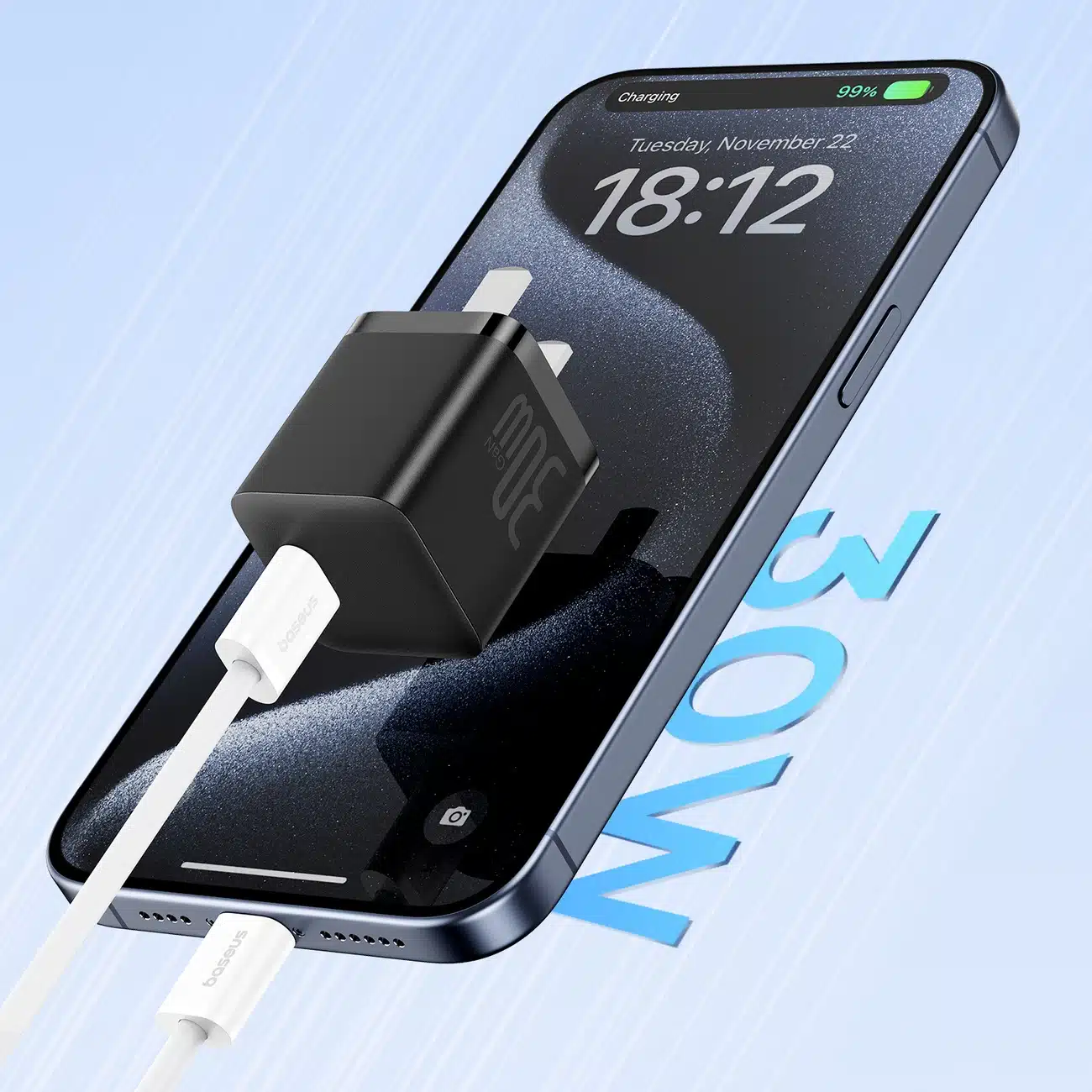 Baseus Superior Series ll USB-C - USB-C 30W 480Mb/s cable 1m - Λευκό - Image 8
