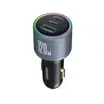 Joyroom JR-CCN07 car charger 120W 2xUSB-C USB-A + USB-C cable 100W - dark Γκρί - Image 8