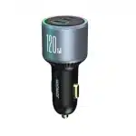Joyroom JR-CCN07 car charger 120W 2xUSB-C USB-A + USB-C cable 100W - dark Γκρί - Image 2