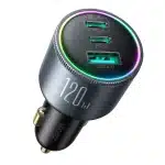 Joyroom JR-CCN07 car charger 120W 2xUSB-C USB-A + USB-C cable 100W - dark Γκρί - Image 10