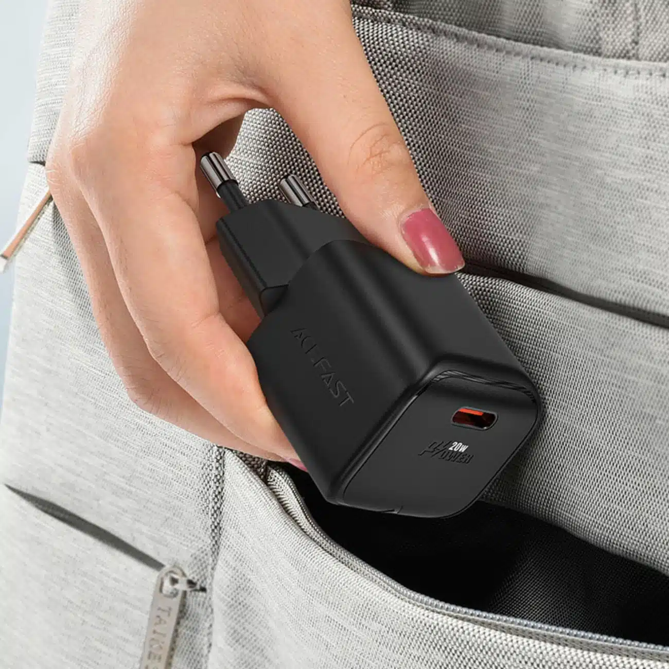 Acefast A73 Mini PD 20W GaN USB-C wall charger - Μαύρο - Image 3