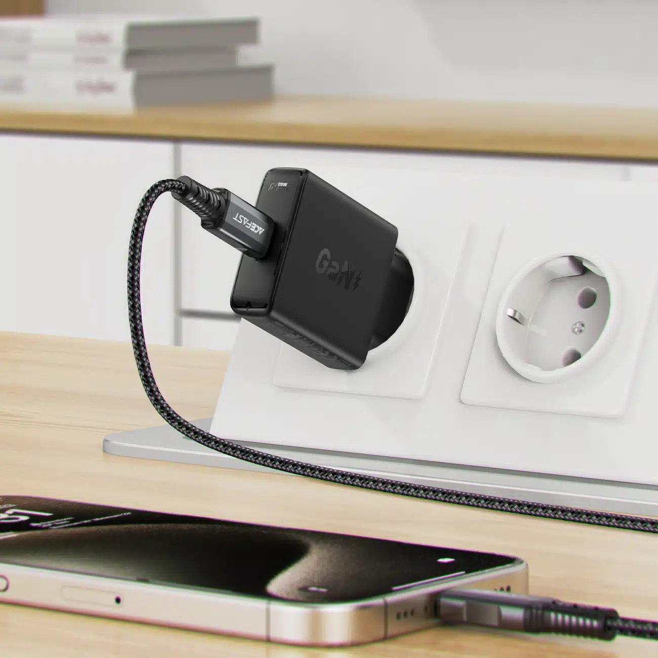 Acefast A65 PD 20W GaN USB-C wall charger - Μαύρο - Image 5
