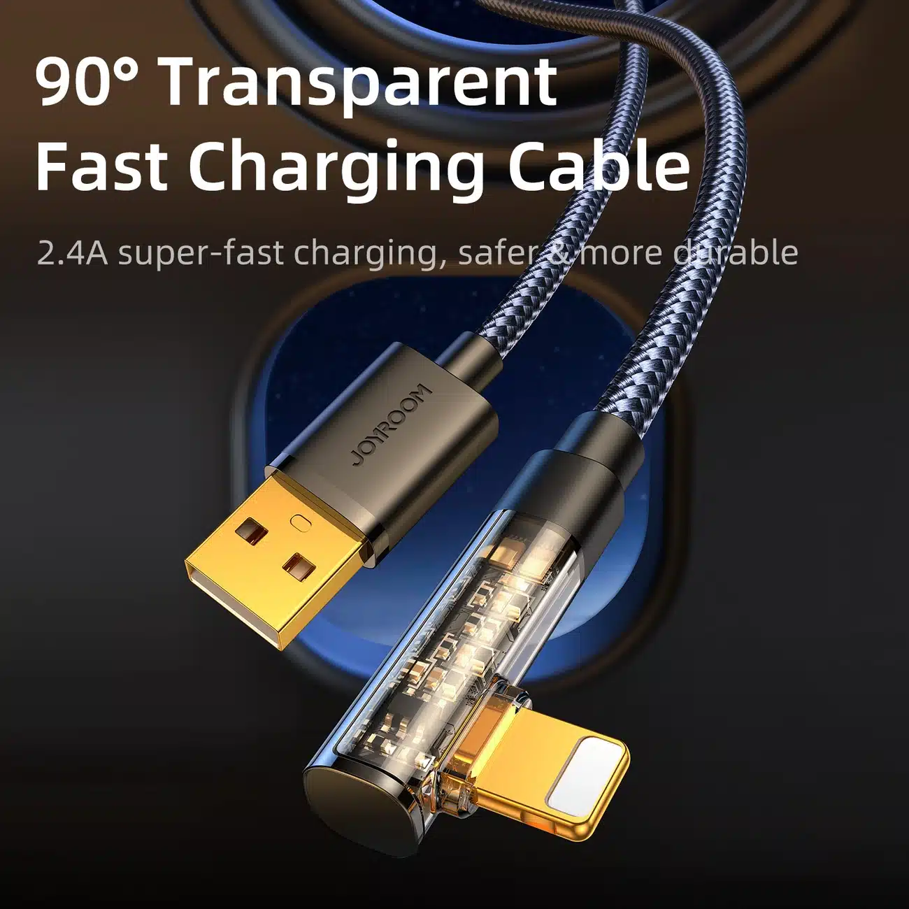 Joyroom S-UL012A6 USB-A angled cable - Ligtning 2.4A 1.2m - Μπλέ - Image 2