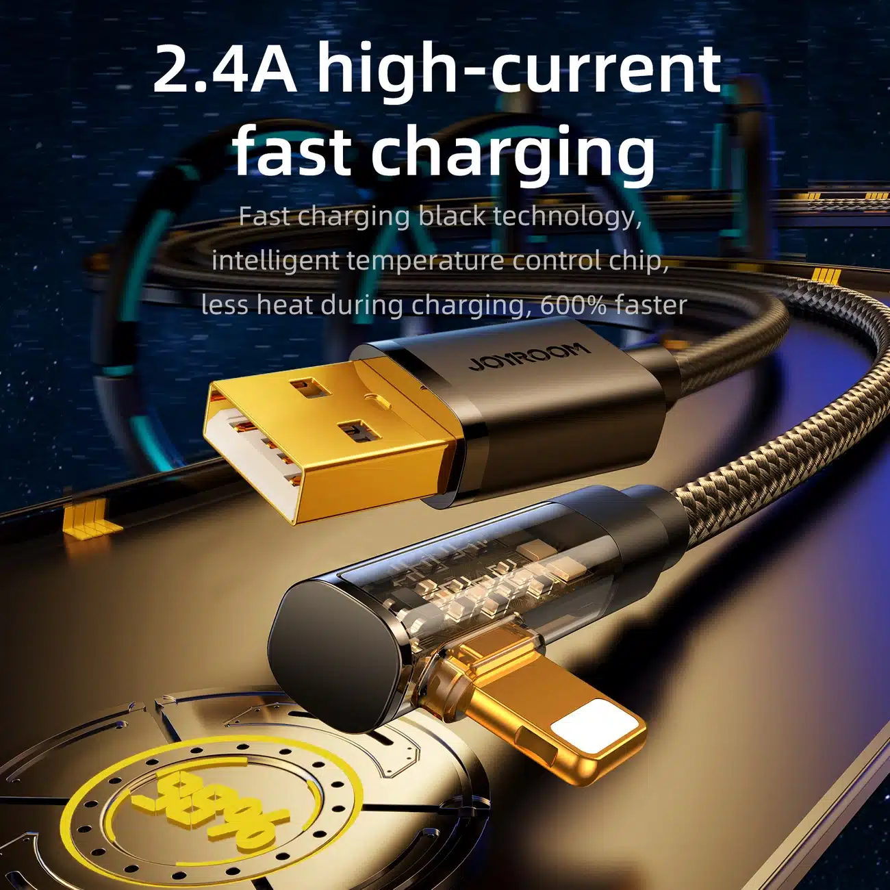 Joyroom S-UL012A6 USB-A angled cable - Ligtning 2.4A 1.2m - Μπλέ - Image 4