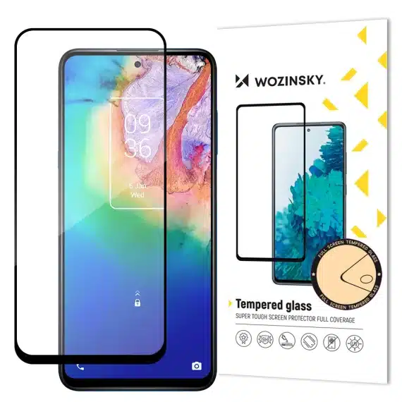 Wozinsky Super Tough Full Glue Tempered Glass Full Screen With Frame Case Friendly TCL 20 5G Μαύρο