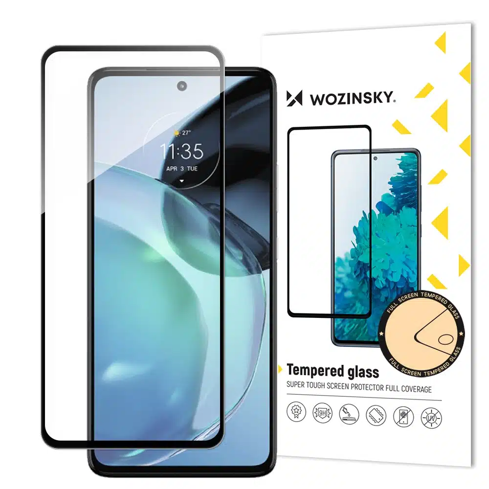 Wozinsky Full Glue Tempered Glass Tempered Glass For Motorola Moto G72 9H Full Screen Protector With Μαύρο Frame - Image 2
