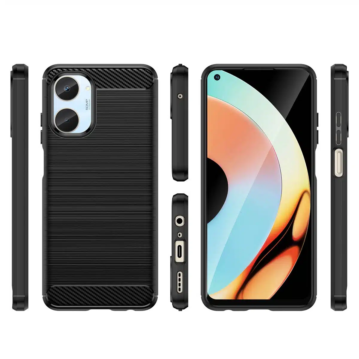 OEM Carbon Case - θήκη για Realme 10 - Μαύρο - Image 3