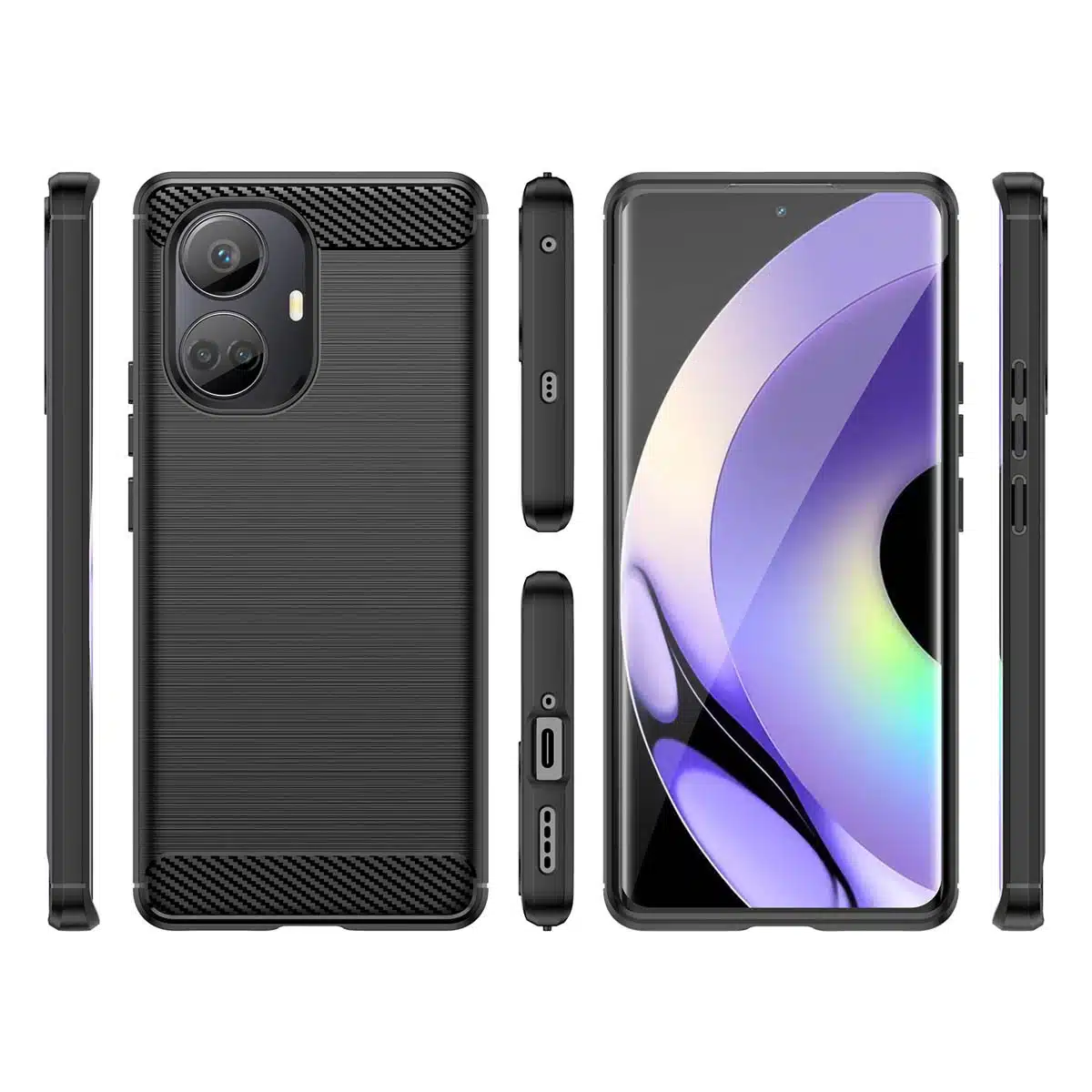 OEM Carbon Case - θήκη για Realme 10 Pro+ - Μαύρο - Image 3