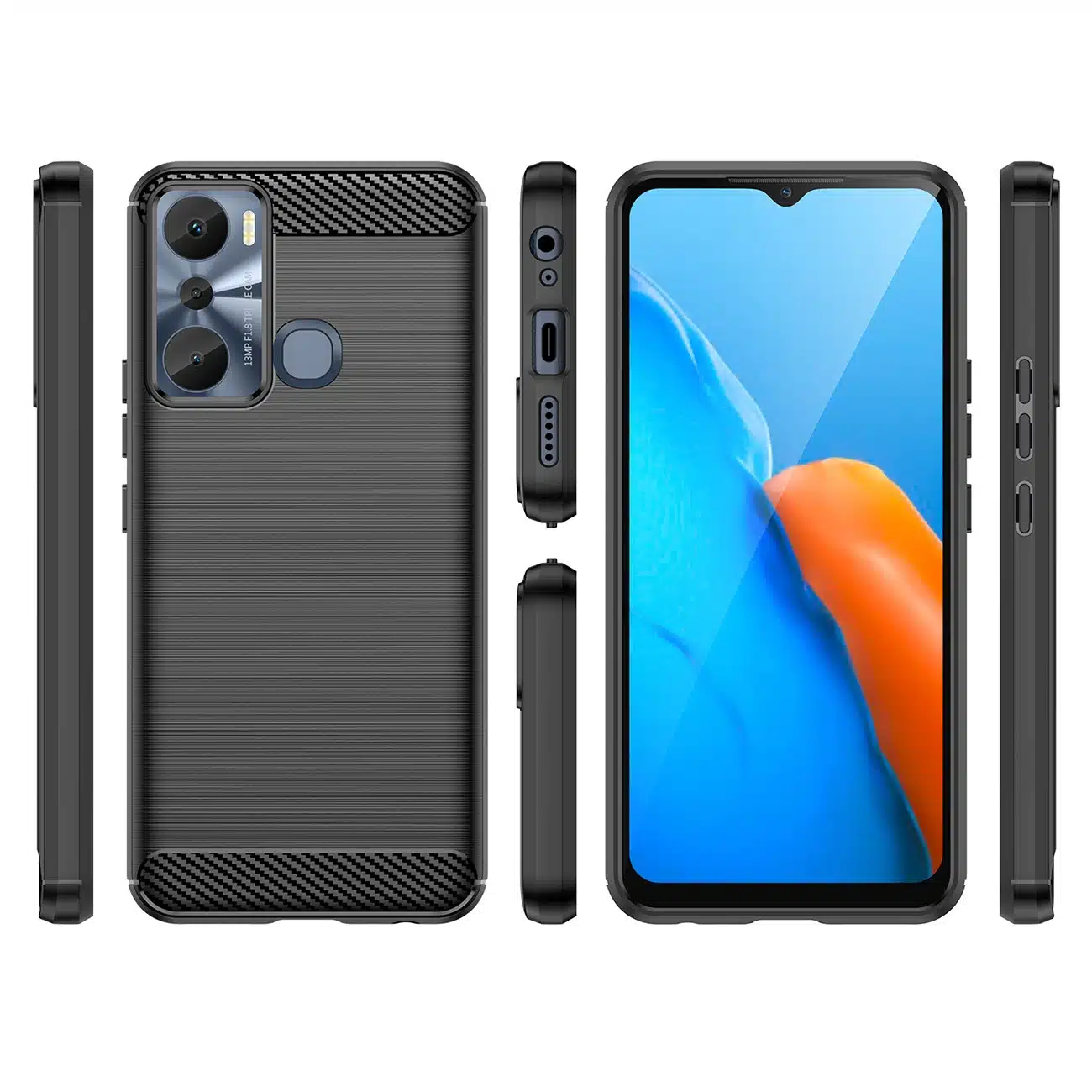 OEM Carbon Case - θήκη για Infinix Hot 20i - Μαύρο - Image 2