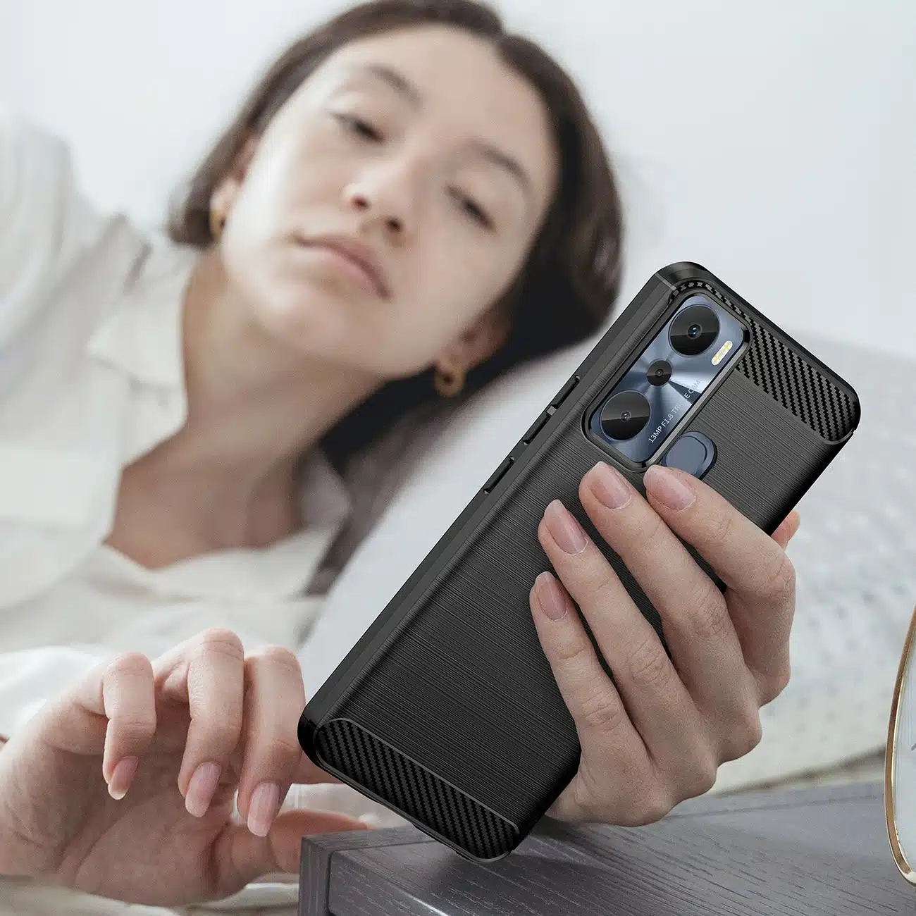OEM Carbon Case - θήκη για Infinix Hot 20i - Μαύρο - Image 7