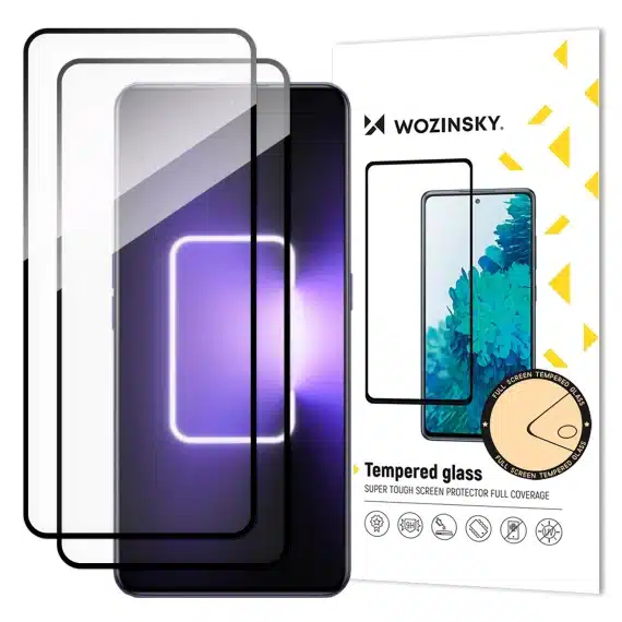 Wozinsky Full Glue Tempered Glass 2x Tempered Glass for Realme GT Neo 5 / Realme GT3 9H Full Screen Μαύρο Frame Screen Protector