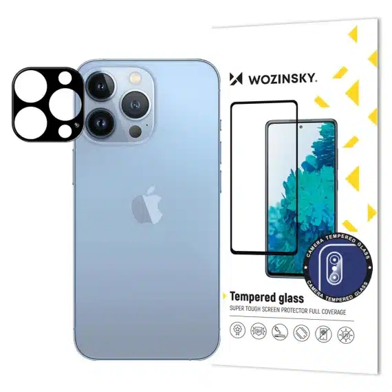 9H tempered glass for iPhone 15 Pro Max Wozinsky Full Kάμερα Glass - Μαύρο