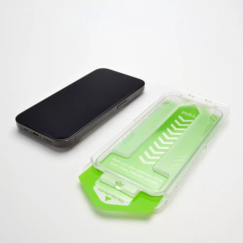 9H tempered glass with mounting frame for iPhone 14 Pro Max Wozinsky Premium Glass - Μαύρο - Image 5