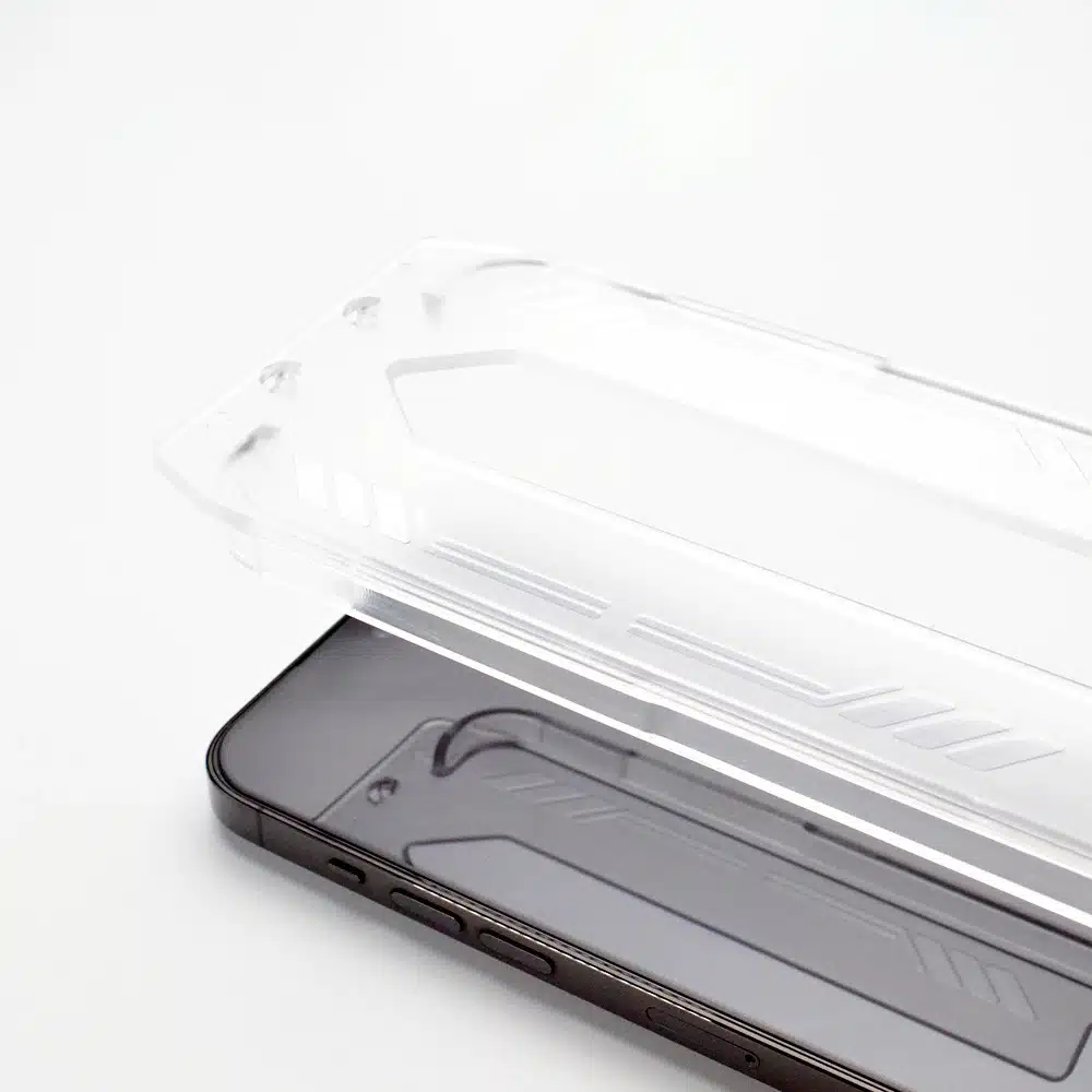 9H tempered glass with mounting frame for iPhone 14 Pro Max Wozinsky Premium Glass - Μαύρο - Image 10