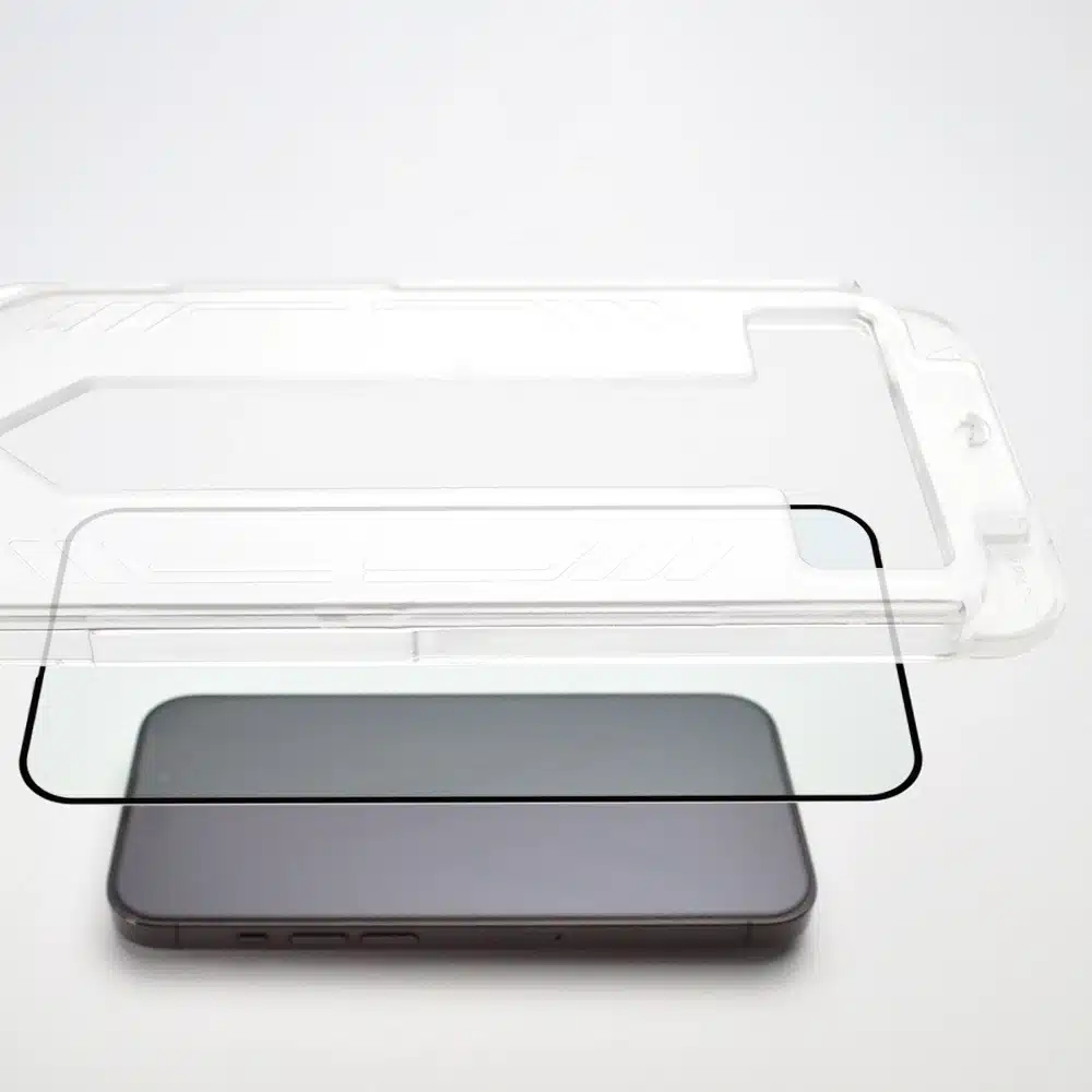 9H tempered glass with mounting frame for iPhone 15 Wozinsky Premium Glass - Μαύρο - Image 7