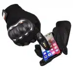 Motorcycle phone gloves with knuckle protector – Μαύρο - Image 4