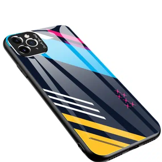 Color Glass Case Ανθεκτική Θήκη με Επικαλυμμένο Γυαλί Πίσω και κάλυμμα κάμερας για iPhone 11 Pro Max σχέδιο 2