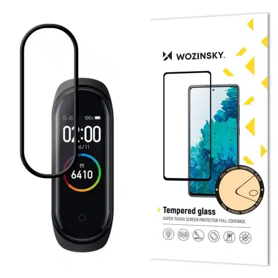 Wozinsky Full Glue Screen Protector Film Full Coveraged with Frame Case Friendly for Xiaomi Mi Band 6 / Mi Band 5 Μαύρο