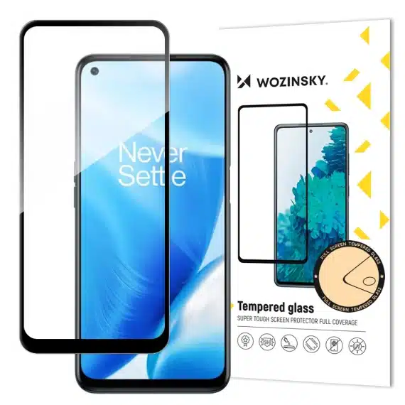 Wozinsky Super Tough Full Glue Tempered Glass Full Screen With Frame Case Friendly OnePlus Nord N200 5G Μαύρο