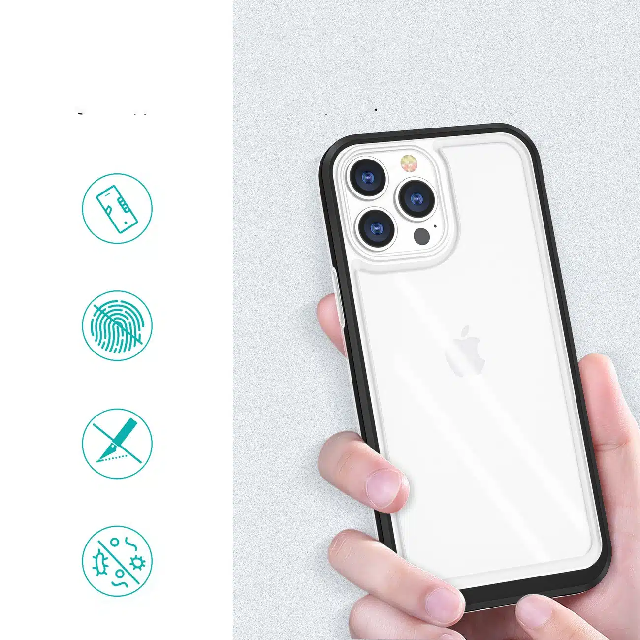 OEM Clear 3 σε 1 - θήκη για Apple iPhone 13 Pro Max - Μαύρο - Image 2