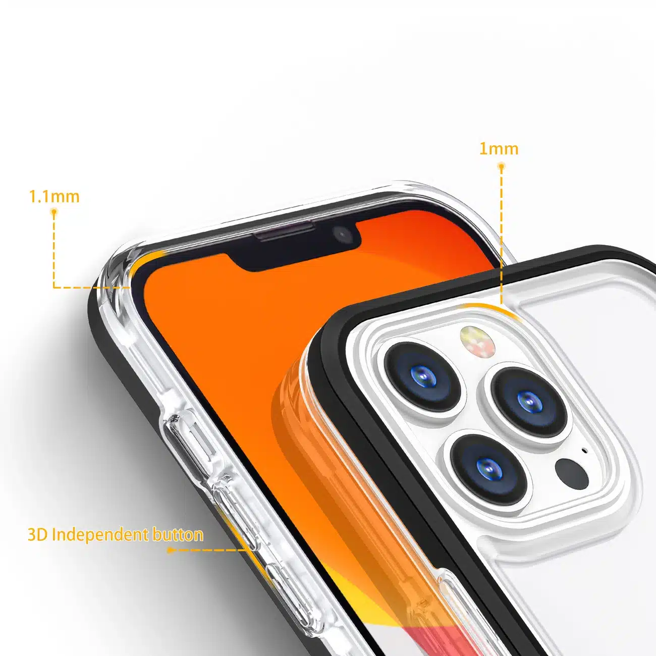 OEM Clear 3 σε 1 - θήκη για Apple iPhone 13 Pro Max - Μαύρο - Image 4
