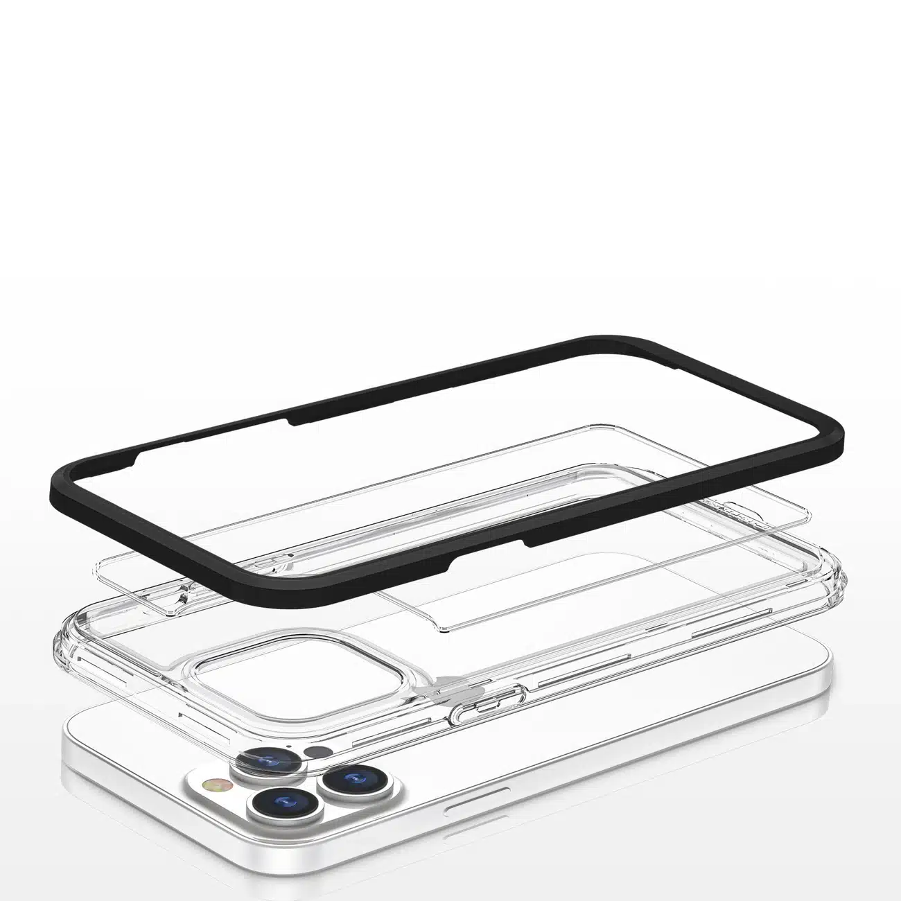 OEM Clear 3 σε 1 - θήκη για Apple iPhone 13 Pro Max - Μαύρο - Image 5